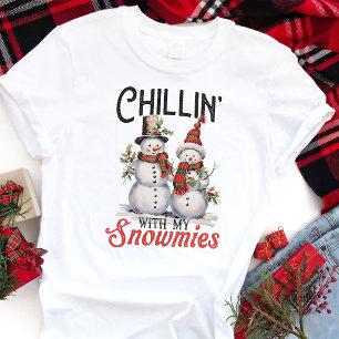 T-shirt En Tri-matière Détente avec mes bonhommes de neige drôle Noël bon
