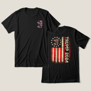 T-shirt En Tri-matière Deux côtés 45 47 Trump 2024 Drapeau Américain (au 