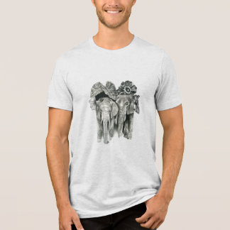 T-shirt En Tri-matière Deux éléphants avec feuilles