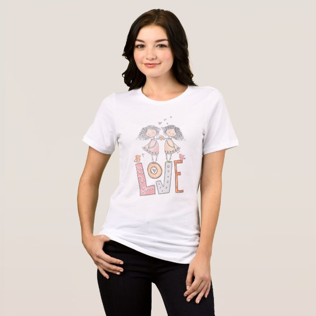 T-shirt En Tri-matière Deux Filles Amoureuses (Recto plein)