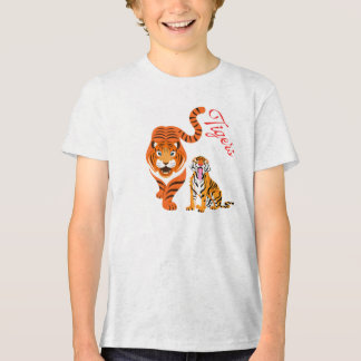 T-shirt En Tri-matière Deux tigres stylisés avec un texte "tigres"