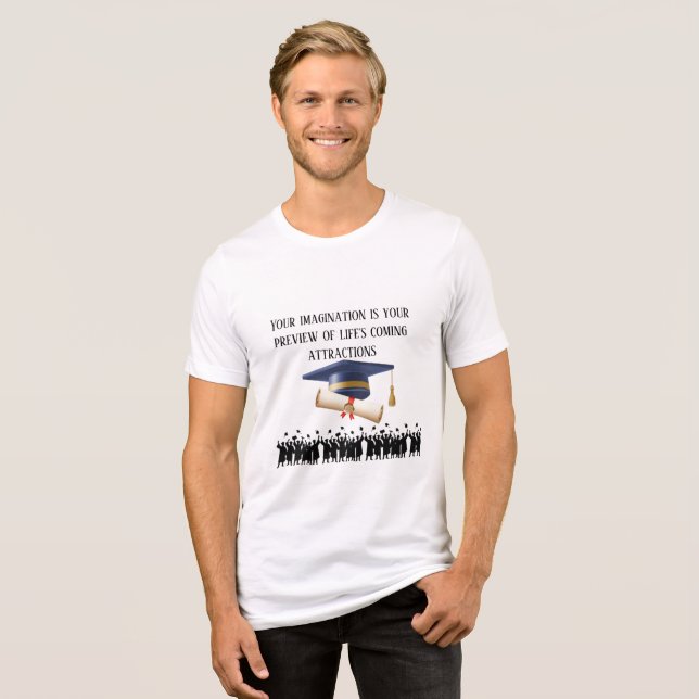 T-shirt En Tri-matière devise de fin d'études d'Einstein blanc (Recto plein)