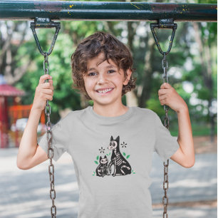 T-shirt En Tri-matière Día de los Muertos Chat & Chien Skeleton