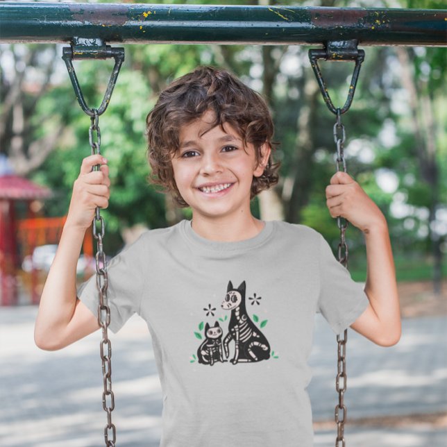 T-shirt En Tri-matière Día de los Muertos Chat & Chien Skeleton (Créateur téléchargé)