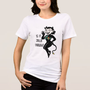 T-shirt En Tri-matière Diable "Petite Amie Coquine" Lumières de Noël