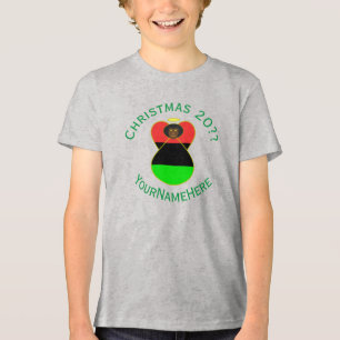 T-shirt En Tri-matière Diaspora africaine Angel Noël Drapeau personnalisé