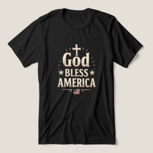 T-shirt En Tri-matière Dieu bénit l'Amérique - Vintage patriotique chréti