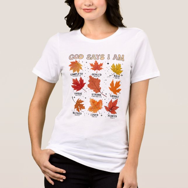 T-shirt En Tri-matière Dieu dit que j'ai automne moisson automne tomber f (Recto)