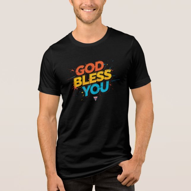 T-shirt En Tri-matière DIEU vous bénisse (Recto)