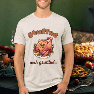 T-shirt En Tri-matière Dinde de Thanksgiving drôle remplie de gratitude
