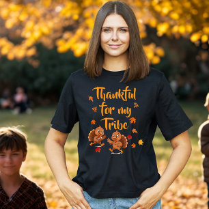 T-shirt En Tri-matière Dinde de Thanksgiving Famille Mignonne