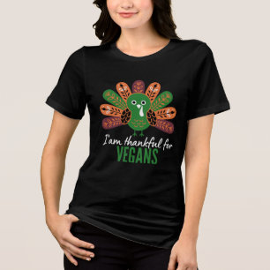 T-shirt En Tri-matière Dinde de Thanksgiving Reconnaissante envers les Vé