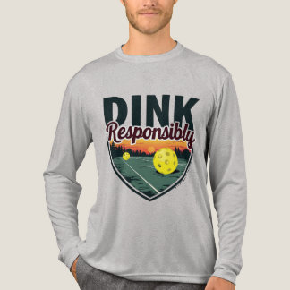 T-shirt En Tri-matière "Dink Responsable" Pickleball Long Sleeve Chemise