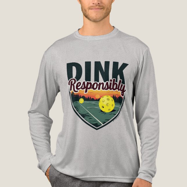 T-shirt En Tri-matière "Dink Responsable" Pickleball Long Sleeve Chemise (Recto)