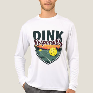 T-shirt En Tri-matière "Dink Responsable" Pickleball Long Sleeve Chemise