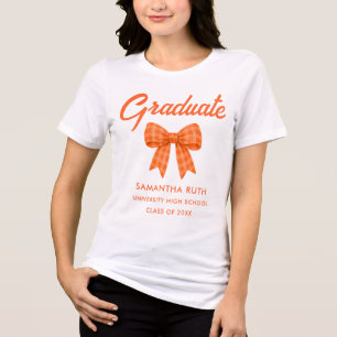 T-shirt En Tri-matière Diplôme à noeud Gingham Orange