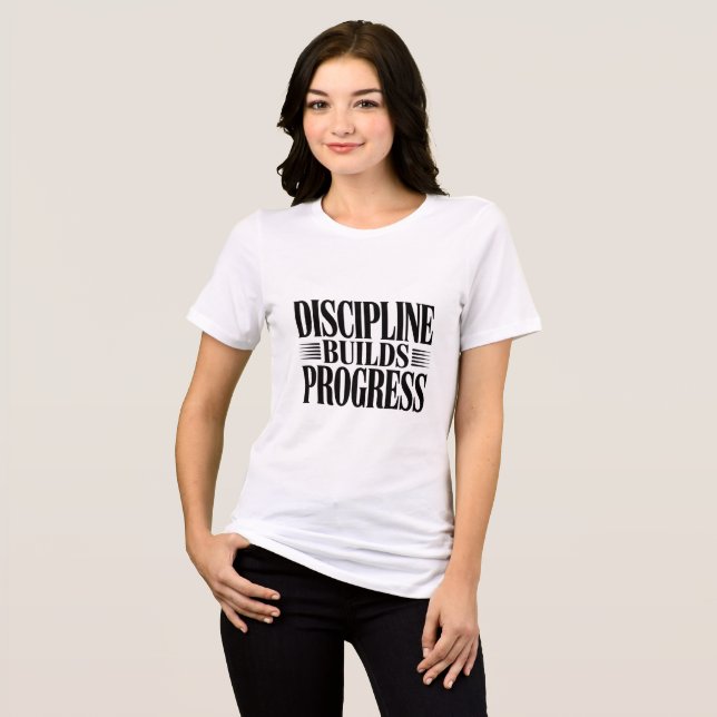 T-shirt En Tri-matière Discipline Builds Progress Minimal Motivationaltee (Recto plein)