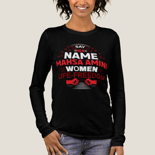 T-shirt En Tri-matière Dites Son Nom Masha Amini Women Life Freedom Suppo (Recto)