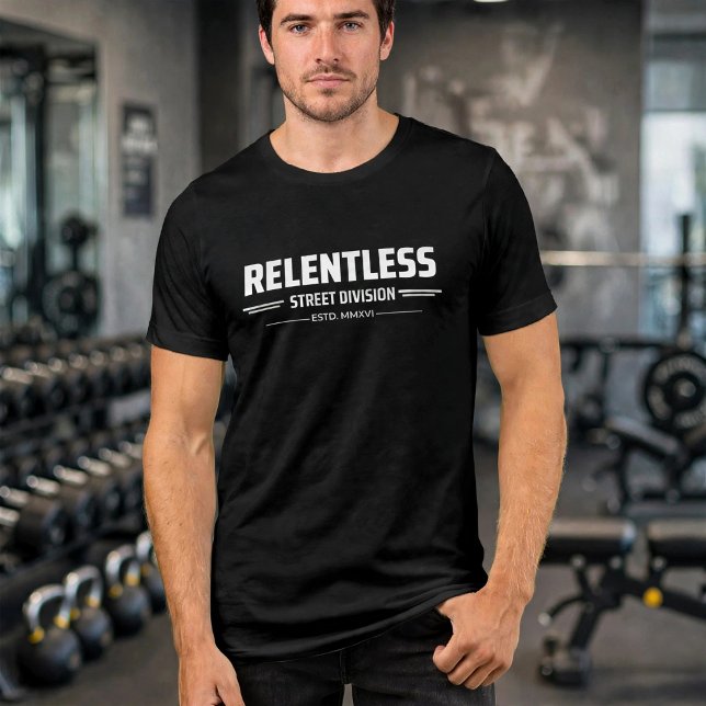 T-shirt En Tri-matière Division de rue implacable ESTD 2016 (Relentless Street Division gym t-shirt for men black)