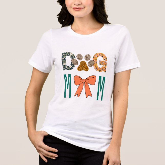 T-shirt En Tri-matière Dog Mom Leopard Paw Print/ Cute Dog Lover Apparel  (Recto)