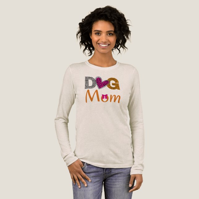 T-shirt En Tri-matière Dog Mom Leopard Print /Trending Dog Lover Gift (Recto complet)