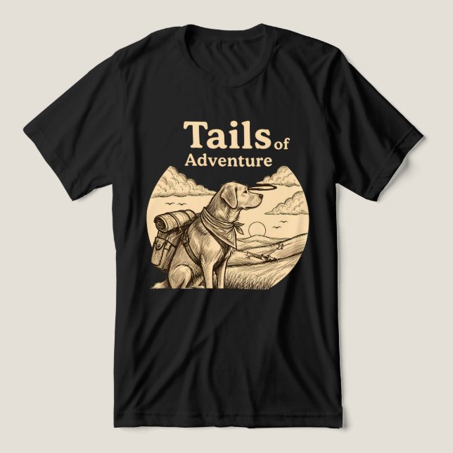 T-shirt En Tri-matière Dog Tails of Adventure Funny Dog Lover Hiking  (Design Recto)