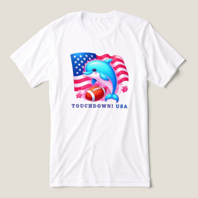 T-shirt En Tri-matière Dolphin Touchdown USA (Design Recto)