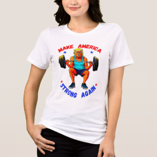 T-SHIRT  EN TRI-MATIÈRE DONALD TRUMP - RENDRE L'AMÉRIQUE FORTE