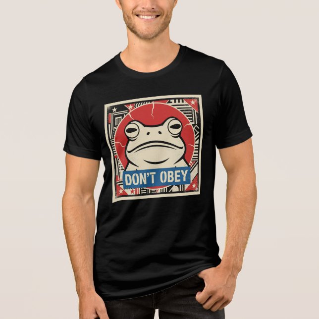 T-shirt En Tri-matière Don't Obey Portland Frog Protest Tri-Blend Shirt (Recto)
