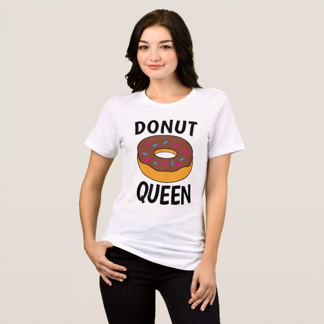 T-shirt En Tri-matière DONUT QUEEN T-shirts, Funny Ladies Tees (Recto plein)