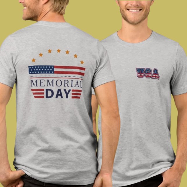 T-shirt En Tri-matière Double-Sided USA Memorial Day Patriotic (Créateur téléchargé)