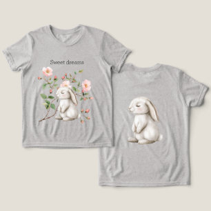 T-shirt En Tri-matière Douces Rêves Lapin Roses Roses Floral Rose