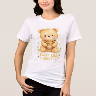 T-shirt En Tri-matière Doux comme du miel - Ourson et abeille mignons pou
