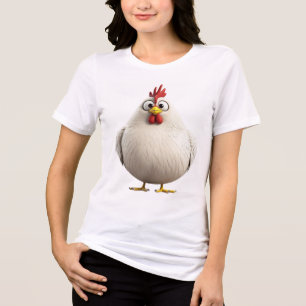 T-shirt En Tri-matière Doux & Fabuleux   T-S Coq Blanc Rond Zodiaque