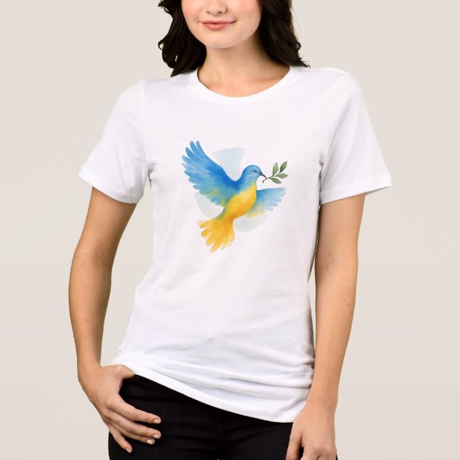 T-shirt En Tri-matière Dove of Peace. Peace for Ukraine.  (Recto)