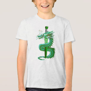 T-shirt En Tri-matière Dragon Serpent Vert Mystique