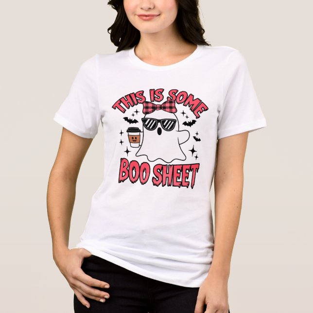 T-shirt En Tri-matière Drapé de fantôme drôle d'Halloween (Recto)