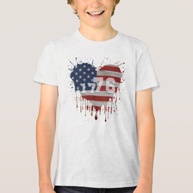 T-shirt En Tri-matière Drapeau américain 1776 (Recto)