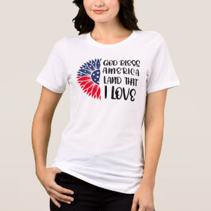 T-shirt En Tri-matière Drapeau américain avec une Bénédiction sincère