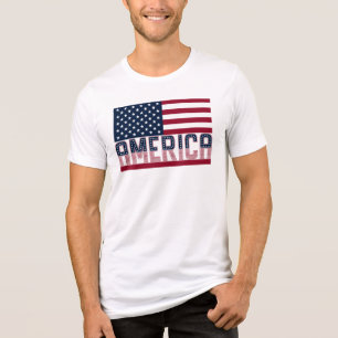 T-shirt En Tri-matière Drapeau américain États-Unis Typographie Moderne G