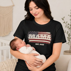 T-shirt En Tri-matière Drapeau américain MAMA année de création