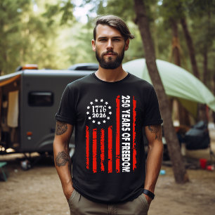 T-shirt En Tri-matière Drapeau américain vertical de 250 ans de liberté