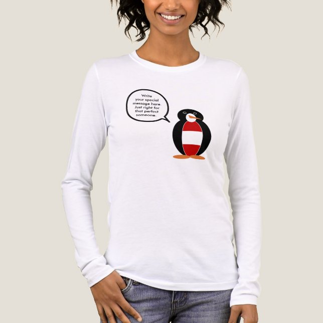 T-shirt En Tri-matière Drapeau autrichien Parlant Mme Penguin Personnalis (Recto)