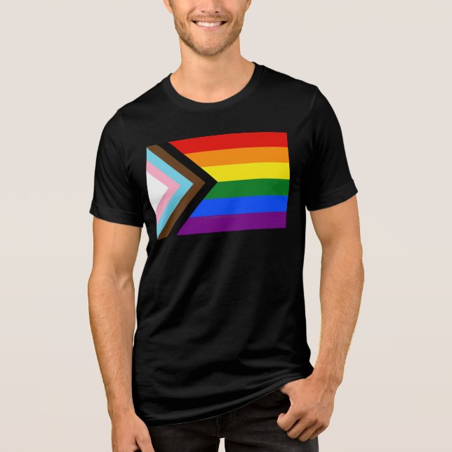 T-shirt En Tri-matière Drapeau de fierté Progress Pride de SlipperyJoe si (Recto)