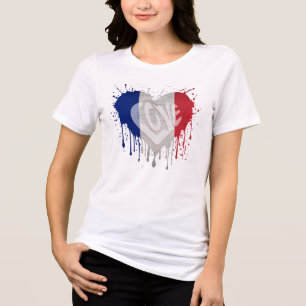 T-shirt En Tri-matière Drapeau de la France amour