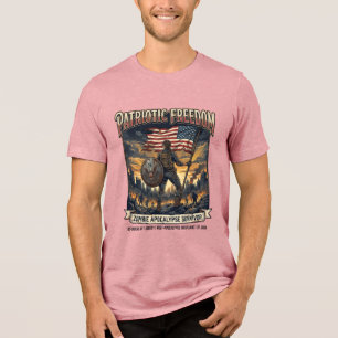 T-shirt En Tri-matière Drapeau de rouille patriotique Survivant Apocalyps