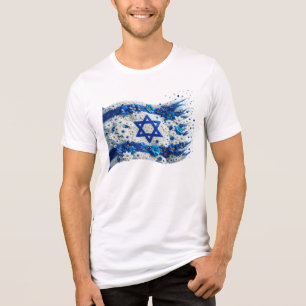 T-shirt En Tri-matière Drapeau du peuple d'Israël s'épanouissant en fleur