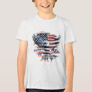 T-shirt En Tri-matière Drapeau et aigle des États-Unis. Indépendance