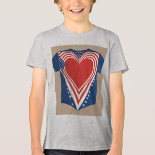 T-shirt En Tri-matière Drapeau Patriotique Main Sur Le Cœur – Vecteur Min