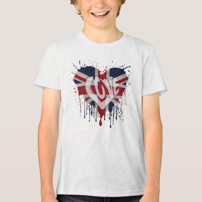 T-shirt En Tri-matière Drapeau Royaume-Uni Amour (Recto)